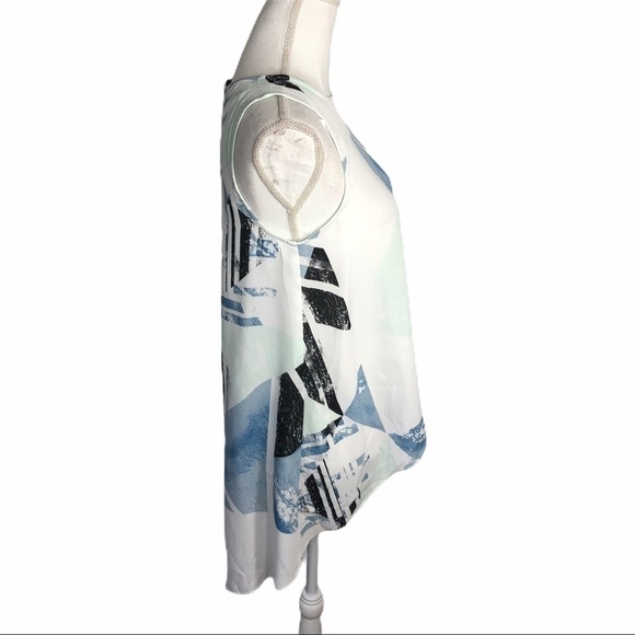 Vince Camuto Cosmic Blue Tunic High Low NWT PM Petite Medium Sleeveless Tank Top - Picture 2 of 8